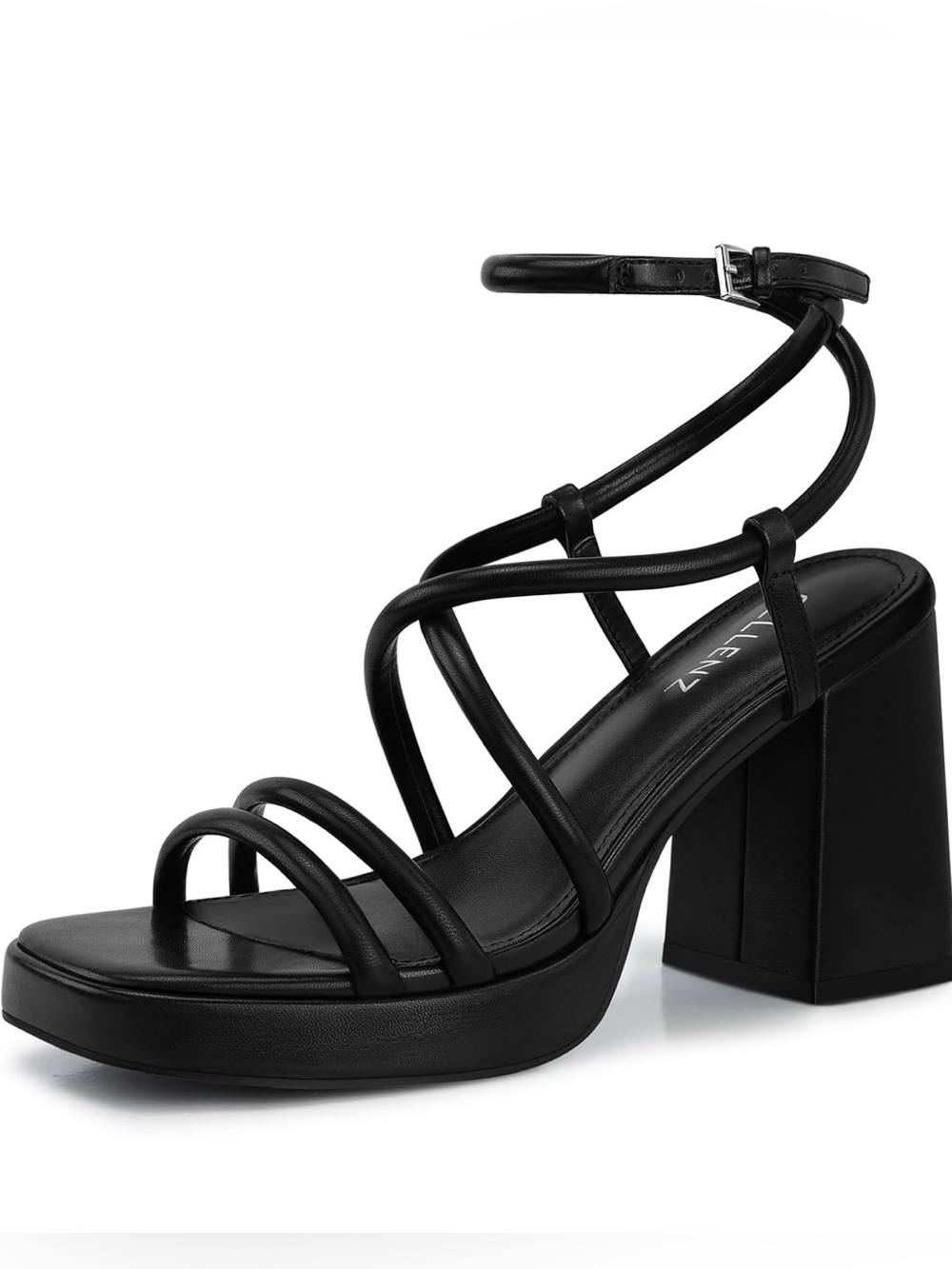 Womenβs Chunky Open Toe Platform Heels For Party, Prom, Wedding - Black - Size 8